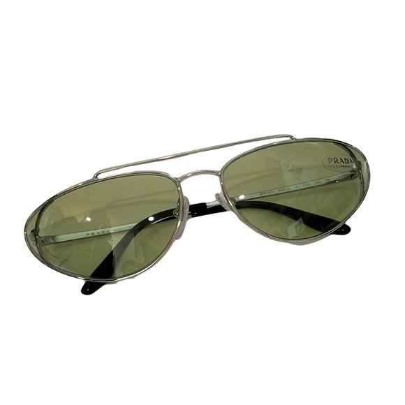 NEW Prada Green Irregular 66mm Cat Eye Sunglasses - Picture 1 of 8